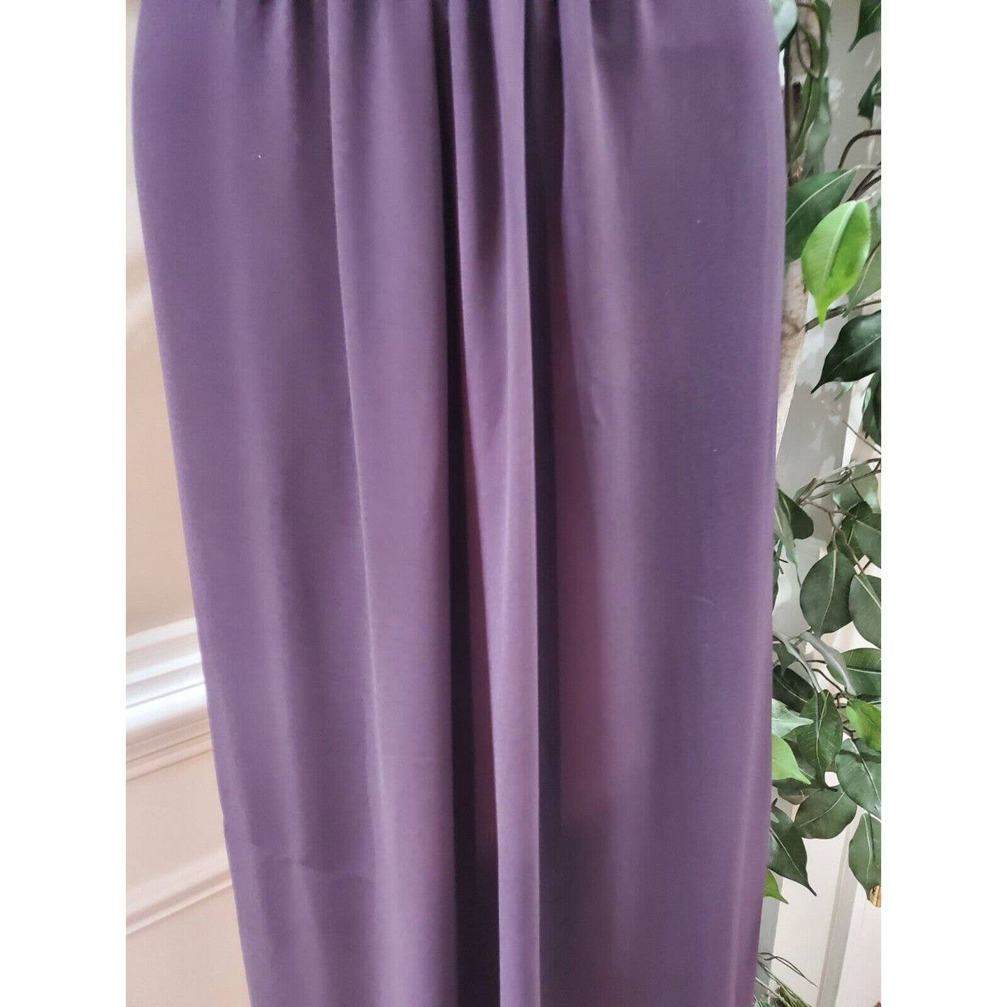 Levkoff Women Purple Polyester V-Neck Sleeveless Formal Long Maxi Dress Size M