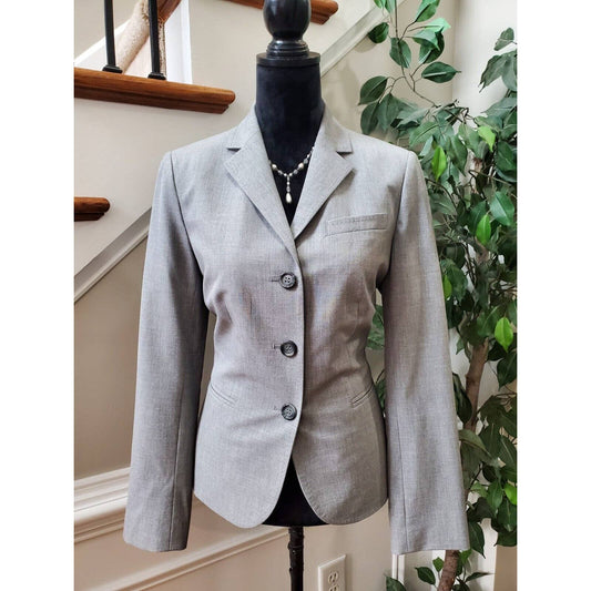 The Limited Women's Gray Polyester Single Breasted Long Sleeve Blazer Size 8