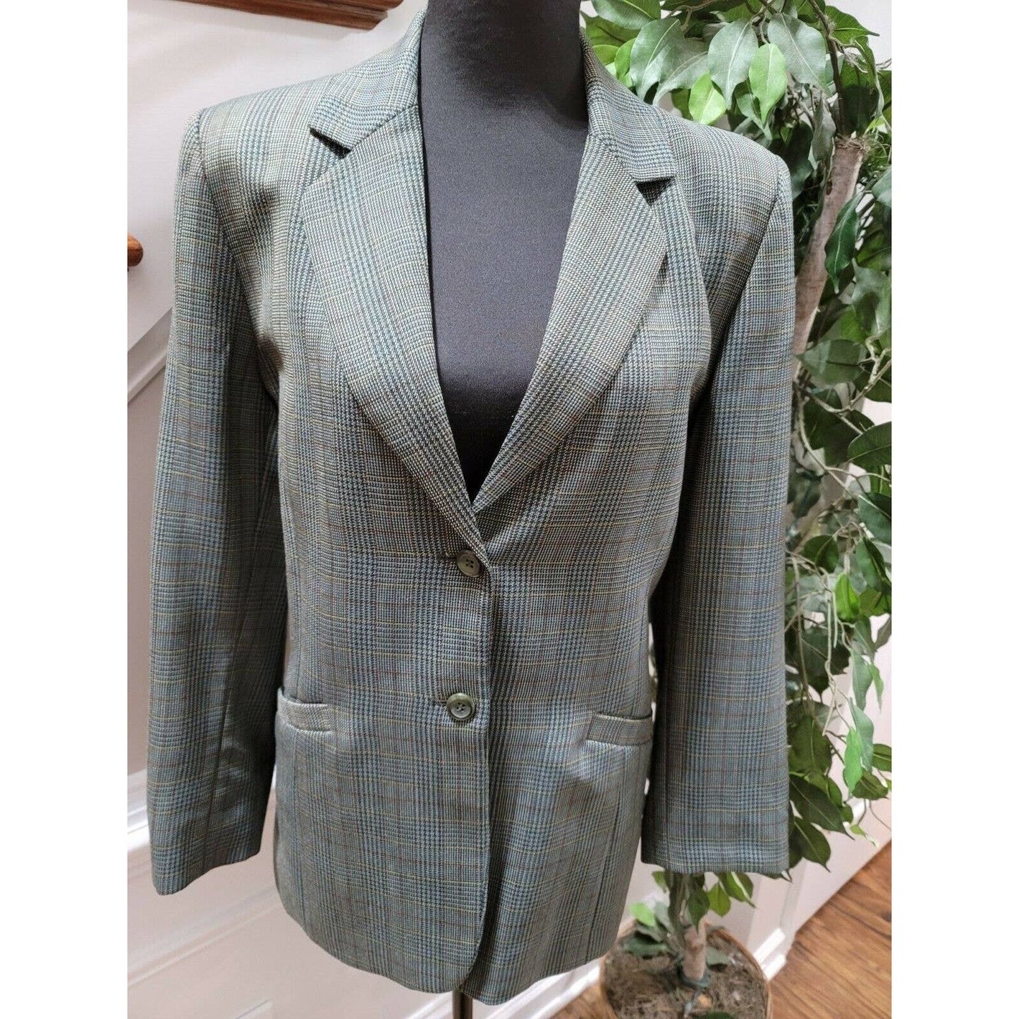 Pendleton Women's Multicolor Wool Single Breasted Two Buttons Fitted Blazer 10