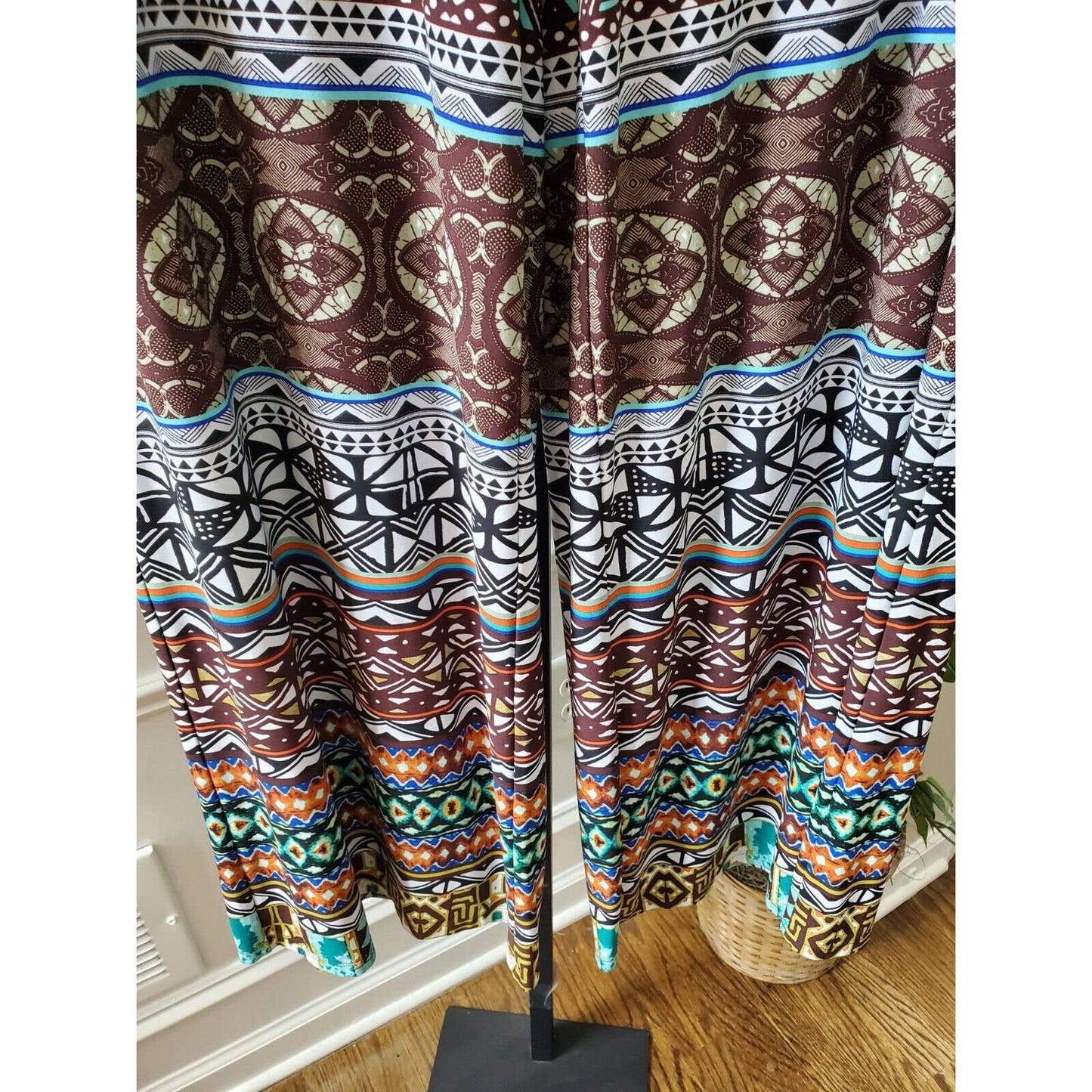 Cato Women's Multicolor Polyester Comfort Waist Wide Legs Trouser Pants Size 2XL