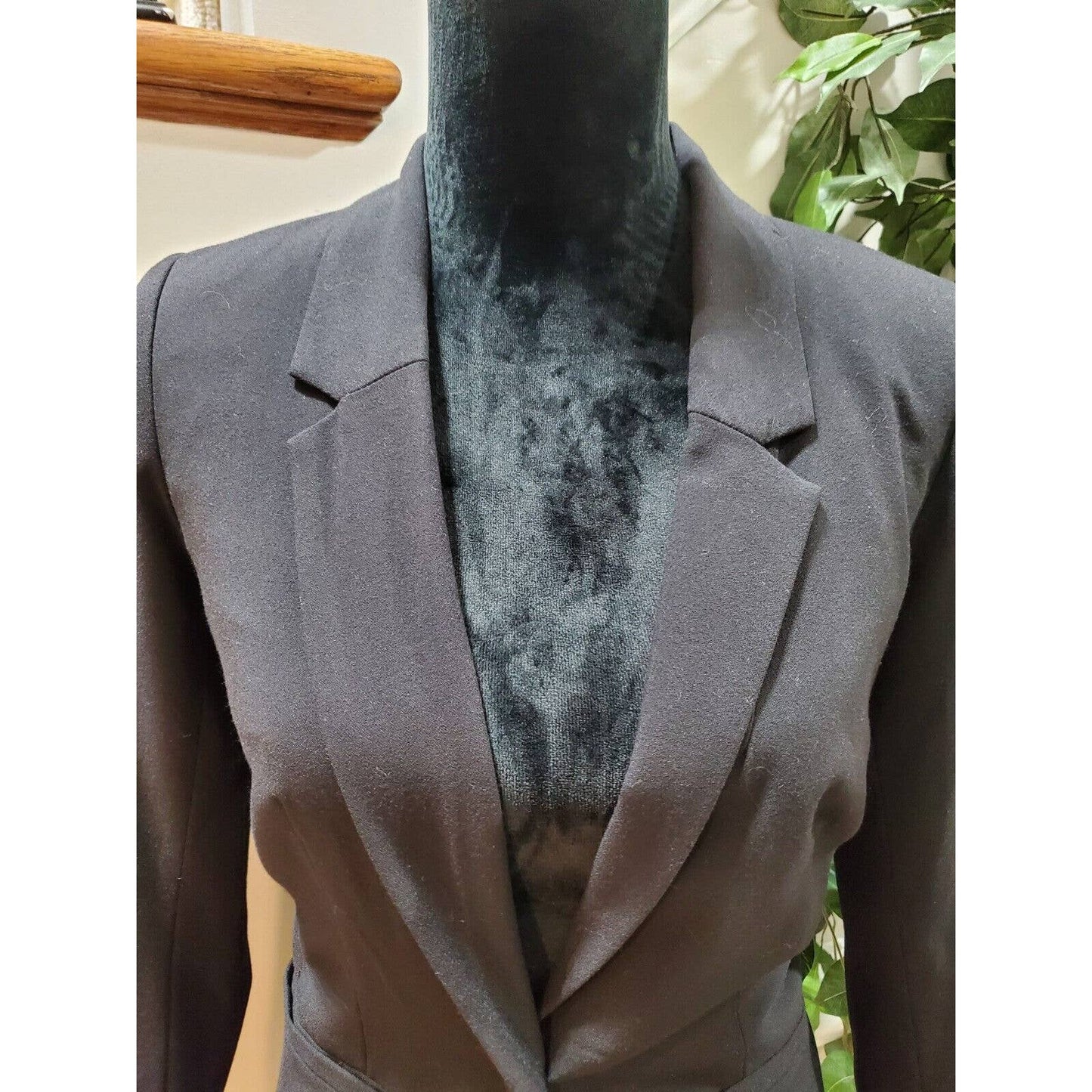 Kensie Women's Black Polyester Long Sleeve Single Breasted Jacket Blazer Size XS