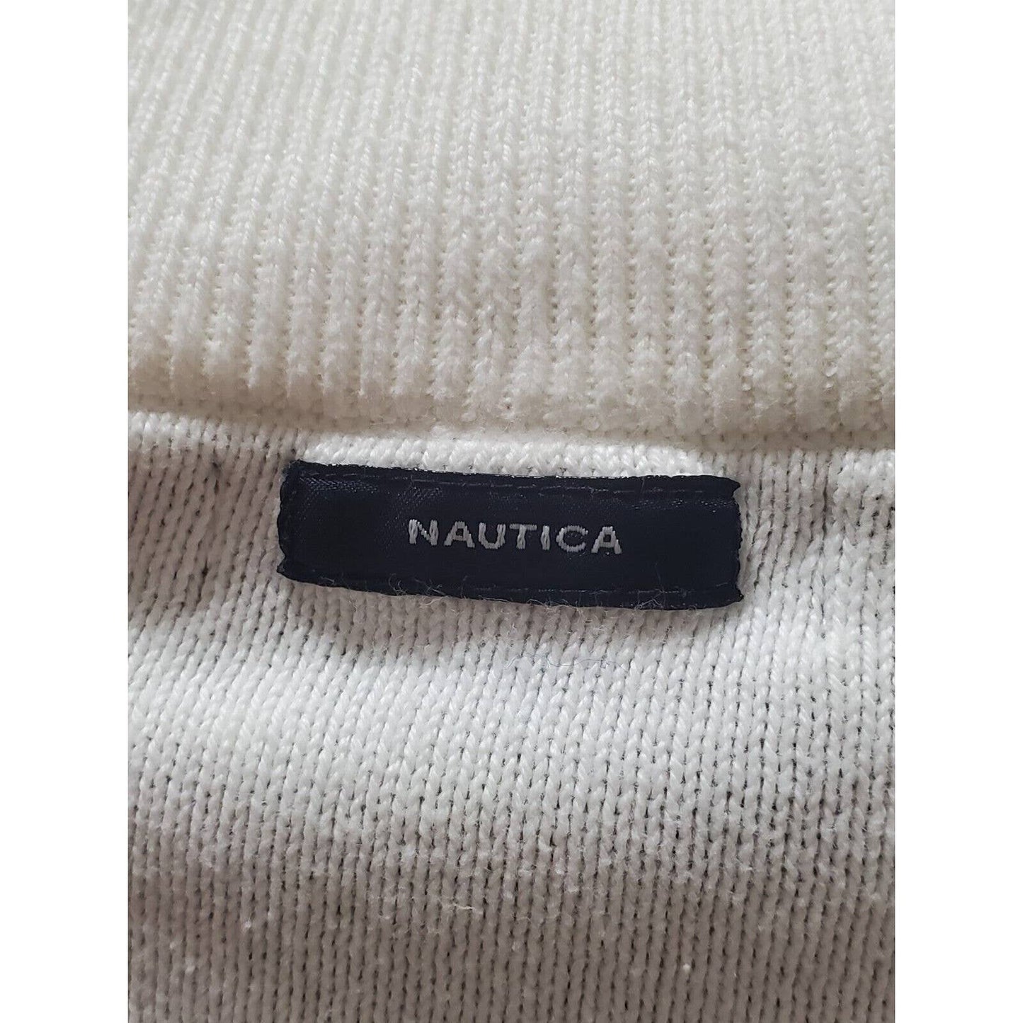 Nautica Men's Ivory Solid 100% Cotton Raglan Sleeve Casual Pullover Sweater 2XL