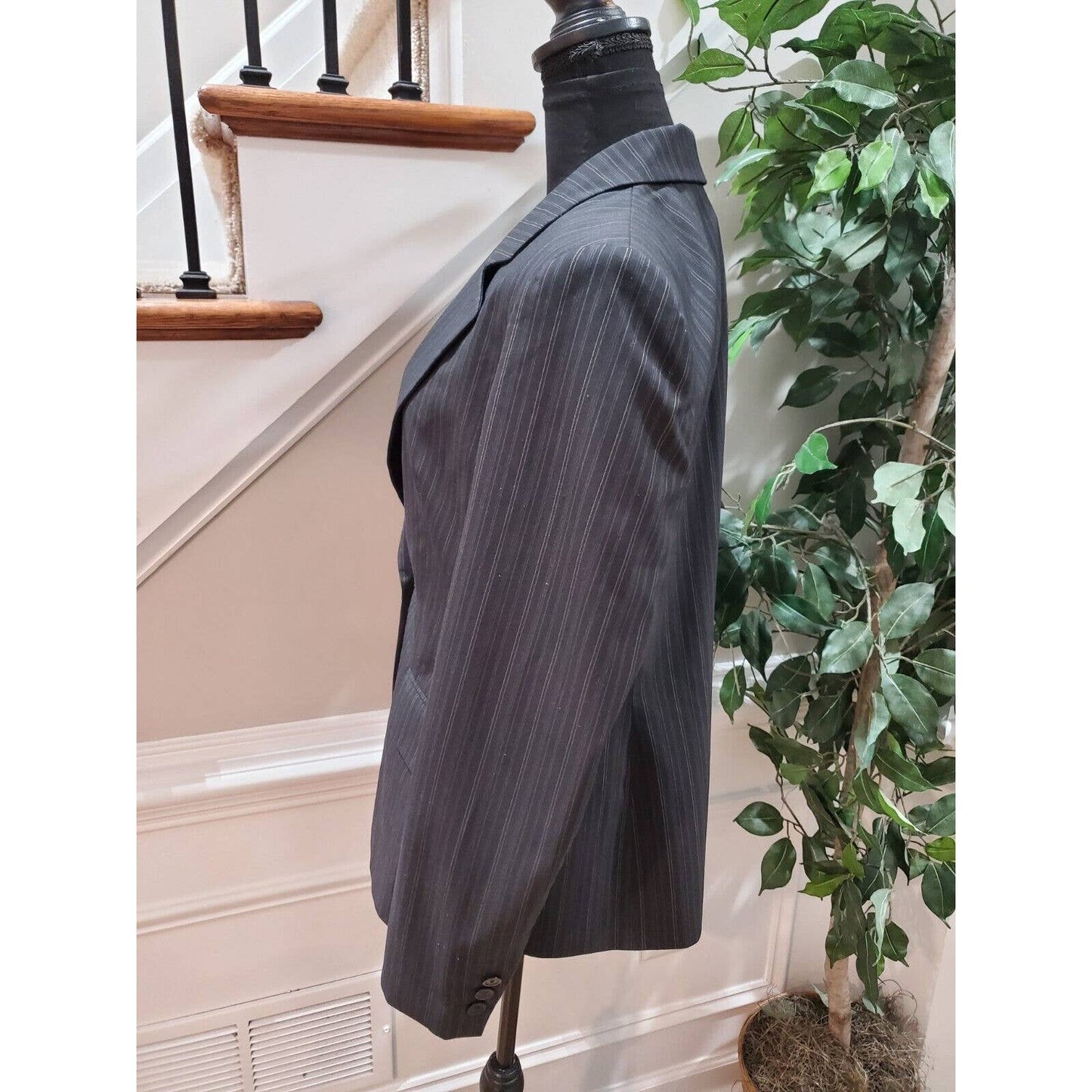 Anne Klein Women's Black Polyester Long Sleeve Single Breasted Jacket Blazer 10