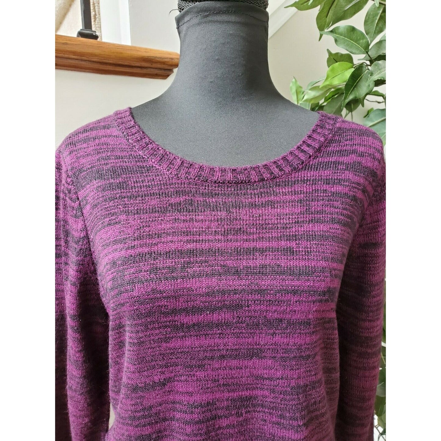 Croft & Barrow Women's Multicolor 100% Acrylic Round Neck Long Sleeve Sweaters