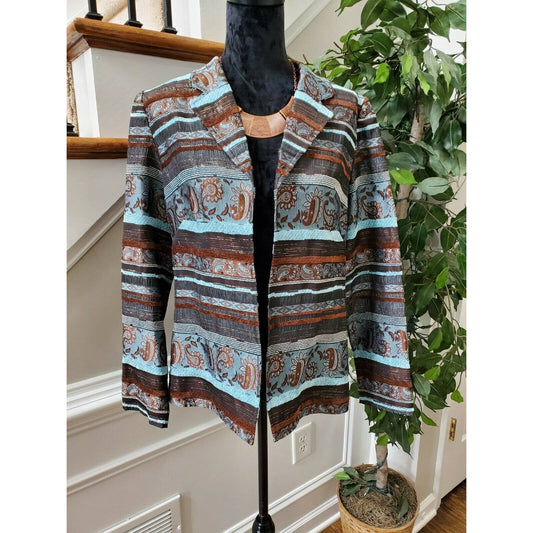 JH Collectibles Women's Multicolor Polyester Open Front Casual Fitted Blazer 10