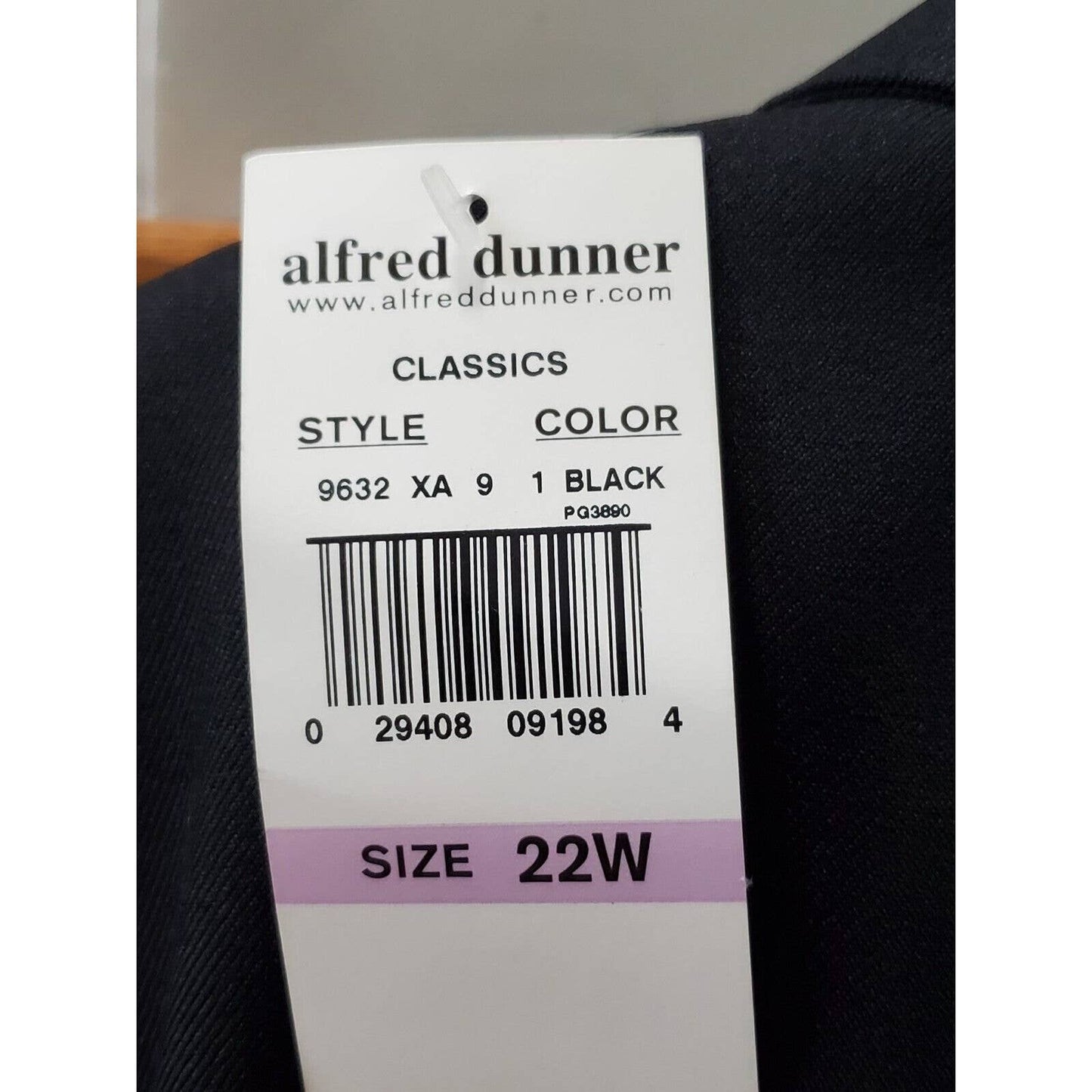 Alfred Dunner Women Black Polyester Single Breasted Jacket & Pant 2 Pc Suit 22W