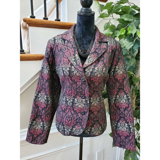 Erin Women Multicolor Polyester Long Sleeve Single Breasted Fitted Blazer Size L