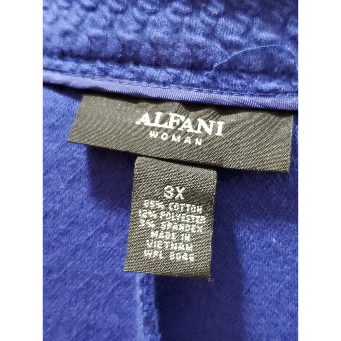 Alfani Women's Blue Cotton Long Sleeve Open Front Casual Jacket Blazer Size 3X