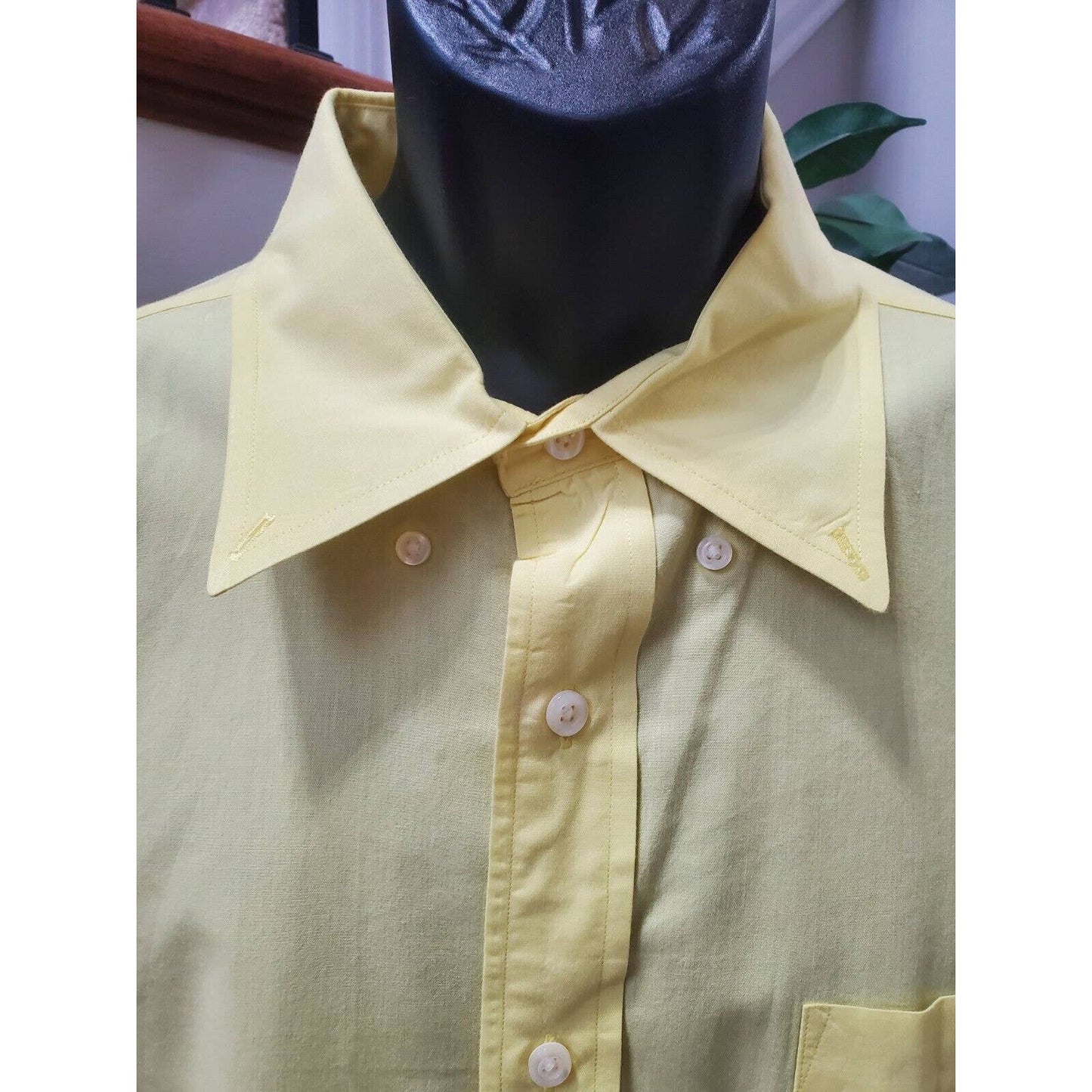 Nautica Men Yellow Cotton Collared Long Sleeve Casual Button Down Shirt Size XL