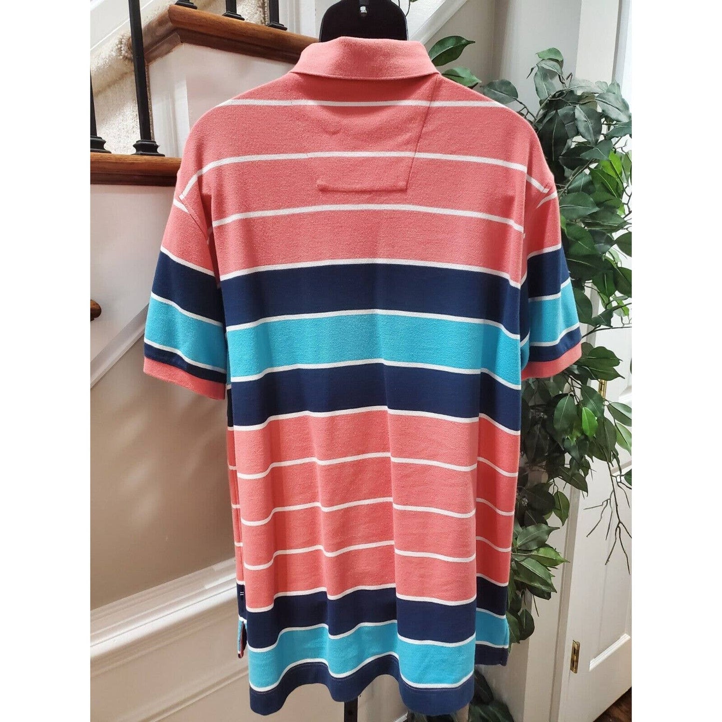 Nautica Men's Multicolor Cotton Striped Half Sleeve Casual Polo Shirt Size 1X