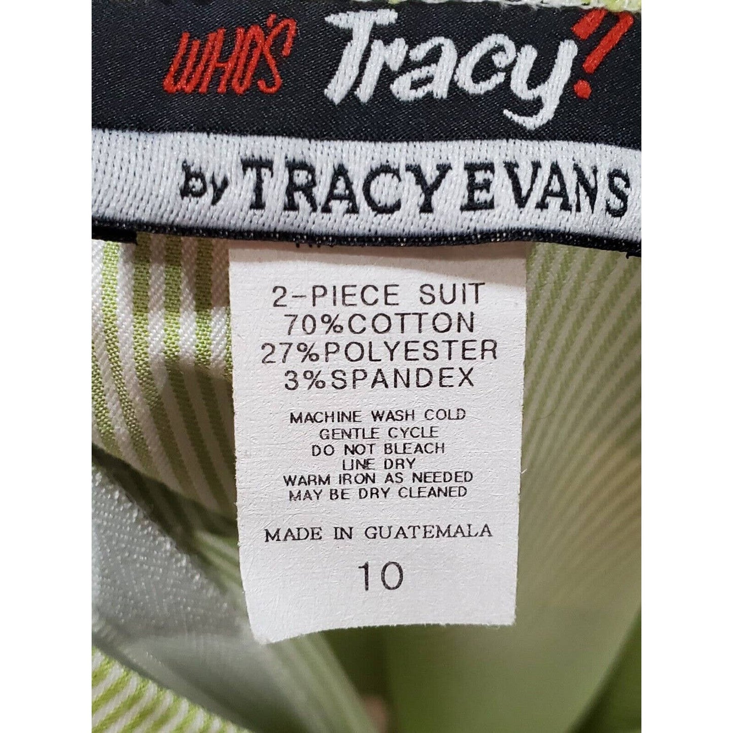 Tracy Evans Women's Green Cotton Single Breasted Blazer & Skirt 2 Pc's Suit 10