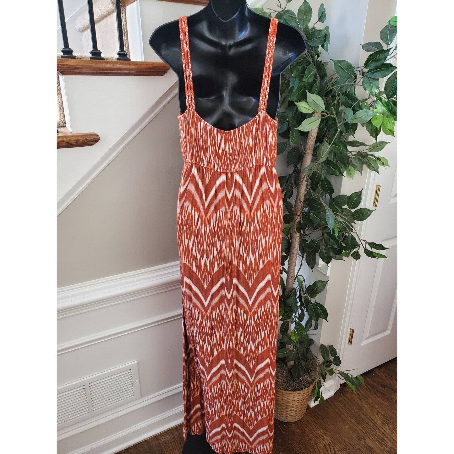 A New Approach Women's Brown Rayon Scoop Neck Sleeveless Long Maxi Dress Size XL
