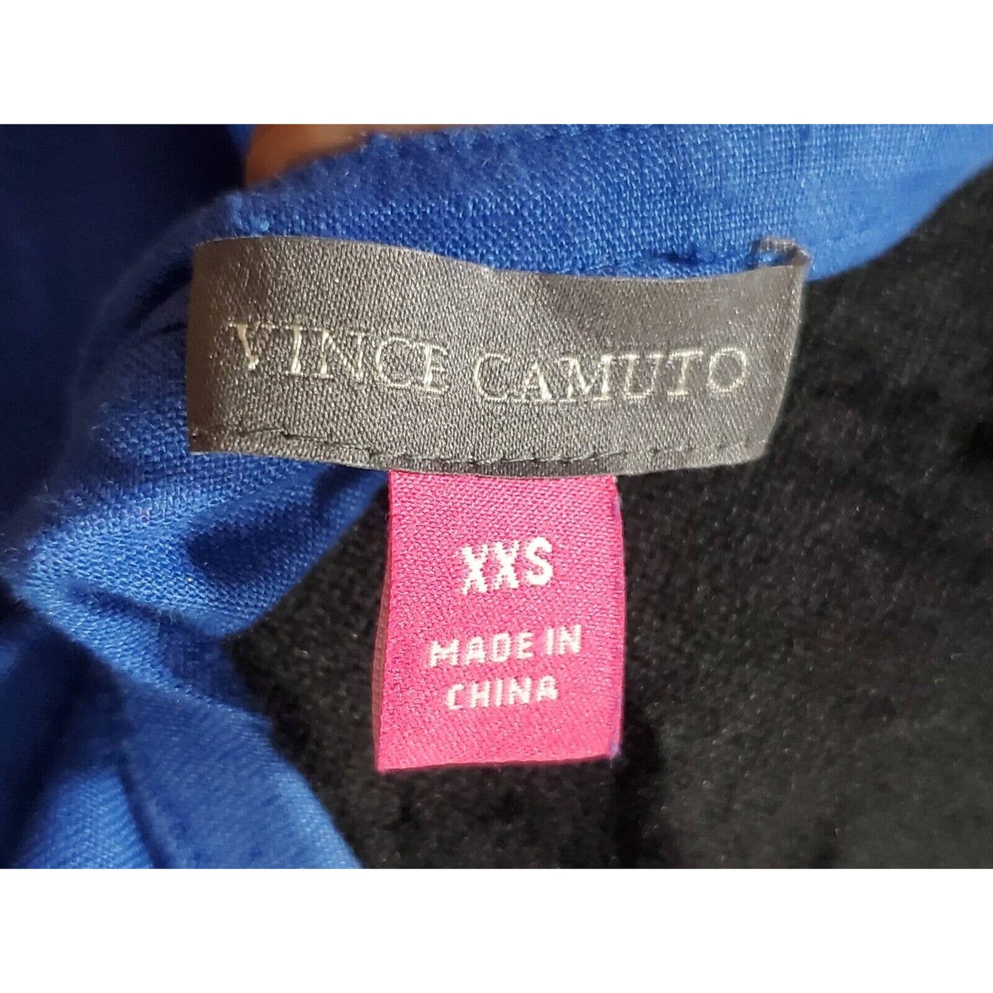 Vince Camuto Women's Blue 100% Linen V-Neck Sleeveless Casual Pullover Shirt 2XS