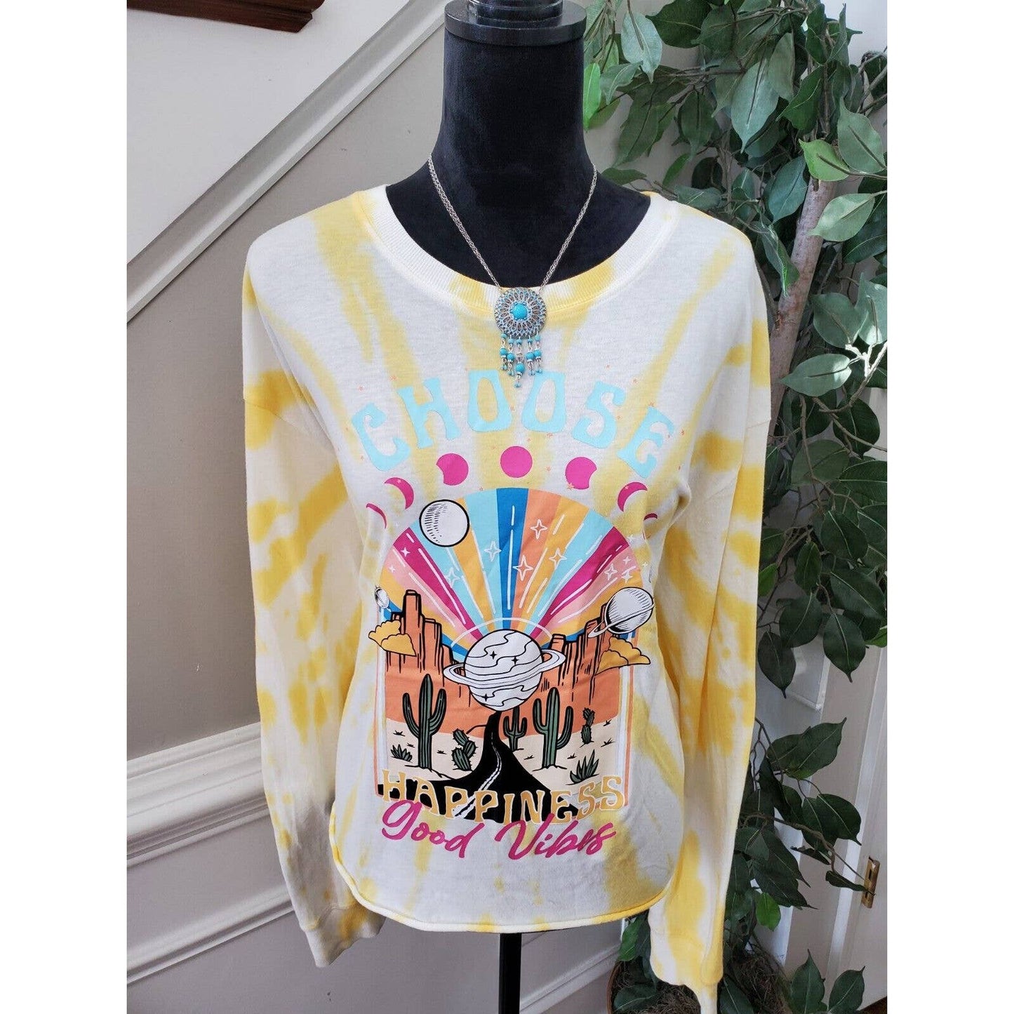 No Boundaries Multicolor Polyester Long Sleeve Round Neck Pullover Shirt XXL