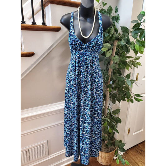 Just For Wraps Women Blue Polyester Sweetheart Neck Sleeveless Maxi Dress Size S