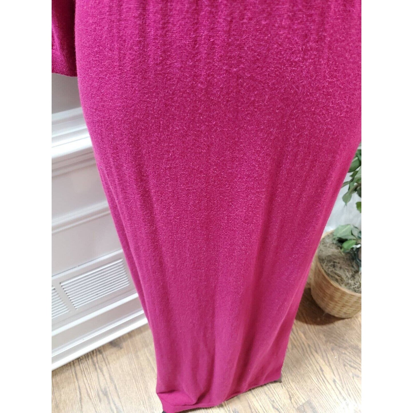 Old Navy Women's Pink Cotton & Nylon Long Sleeve V-Neck Long Maxi Dress Size M